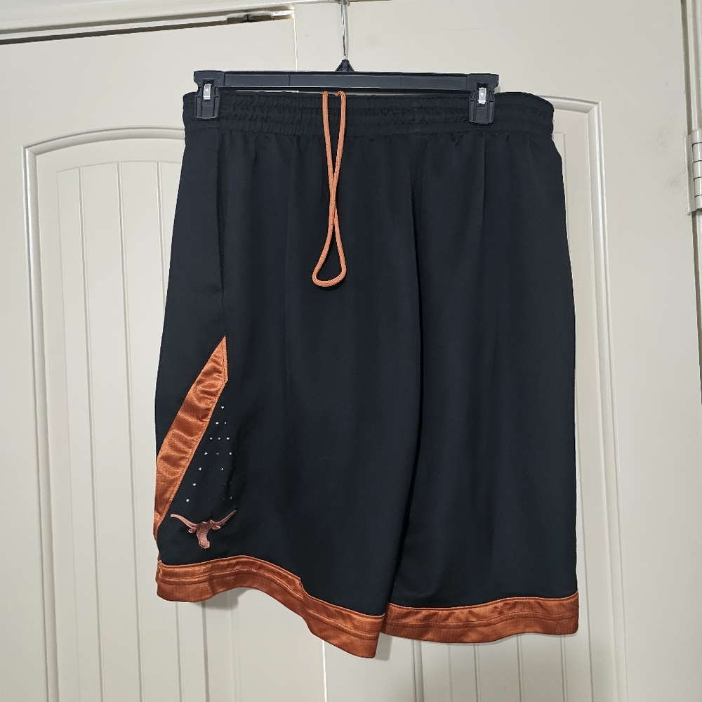 Nike Black and Orange Athletic Shorts